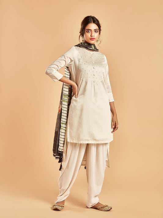 Alaric Ivory High Low Kurta Set