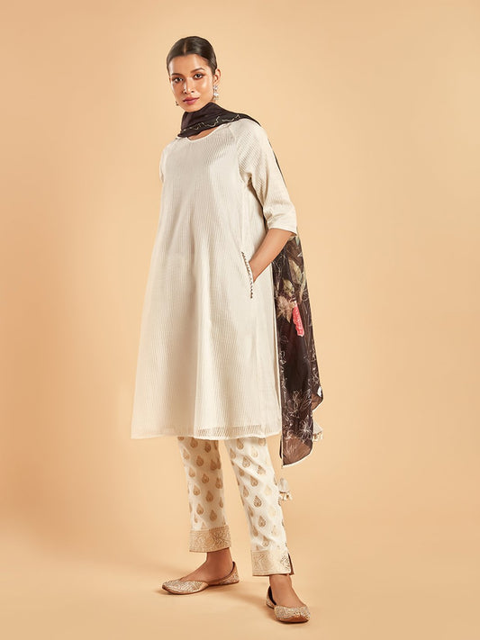 Alaric Ivory Raglan Sleeve Kurta Set