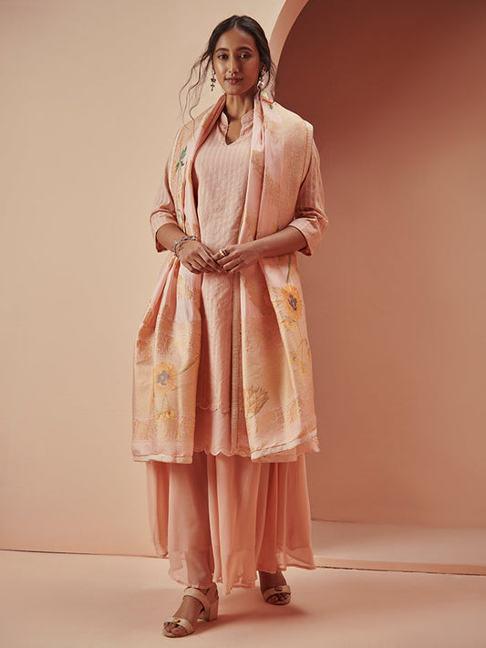 Alaric Salmon Pink Layered Kurta