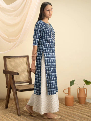 Indigo printed kurti