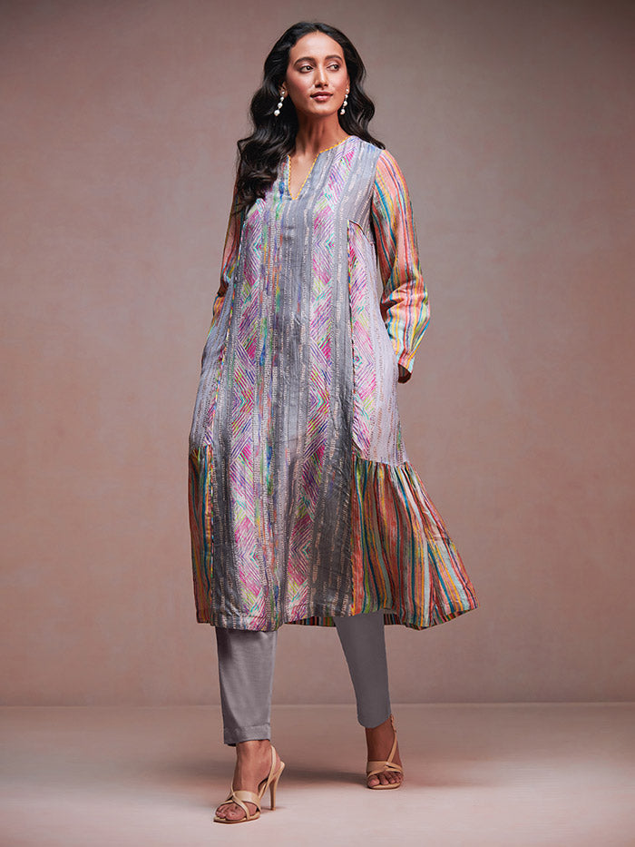 Ash Grey Kurta Set  | Shop Saundh