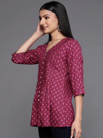 Purple Printed Kurta